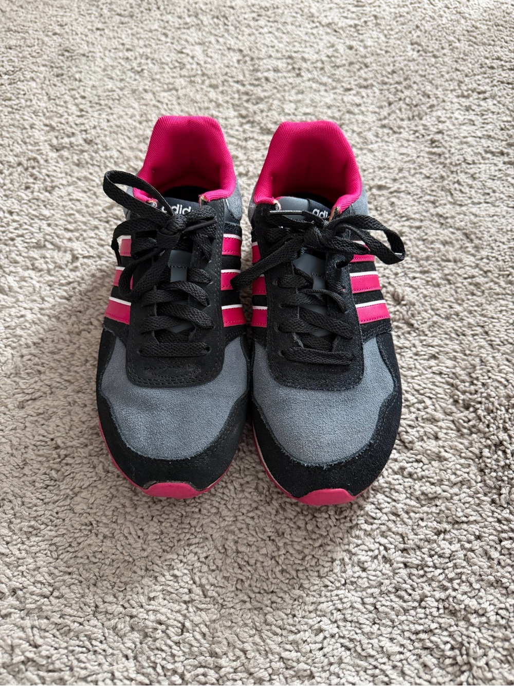 adidas Neo Label Women's Black, Gray & Pink Athletic Sneakers